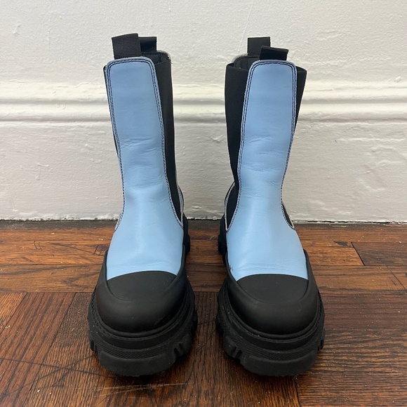 GANNI leather Chelsea lug sole boots
